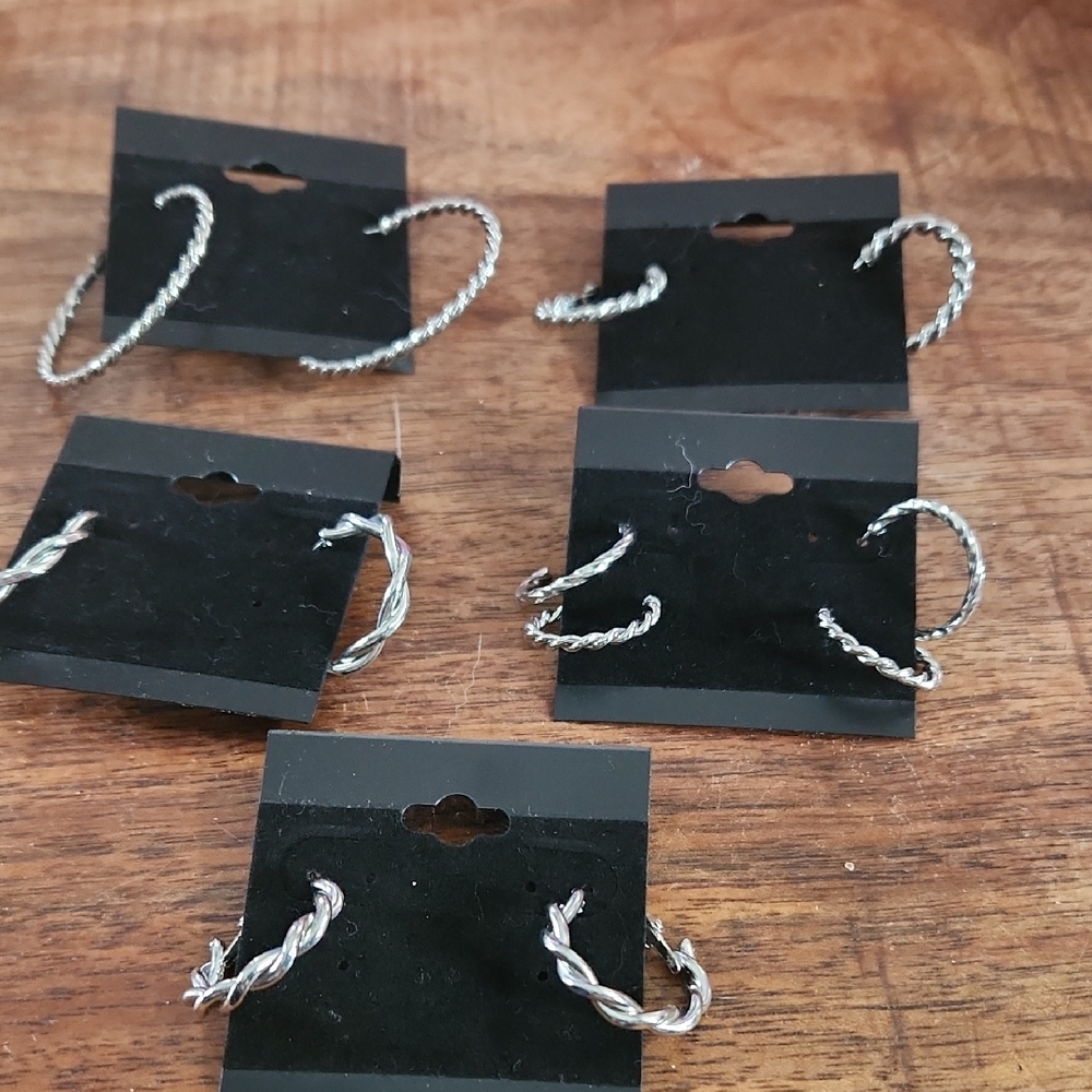 Elegant Silver Twisted Hoop Earrings
